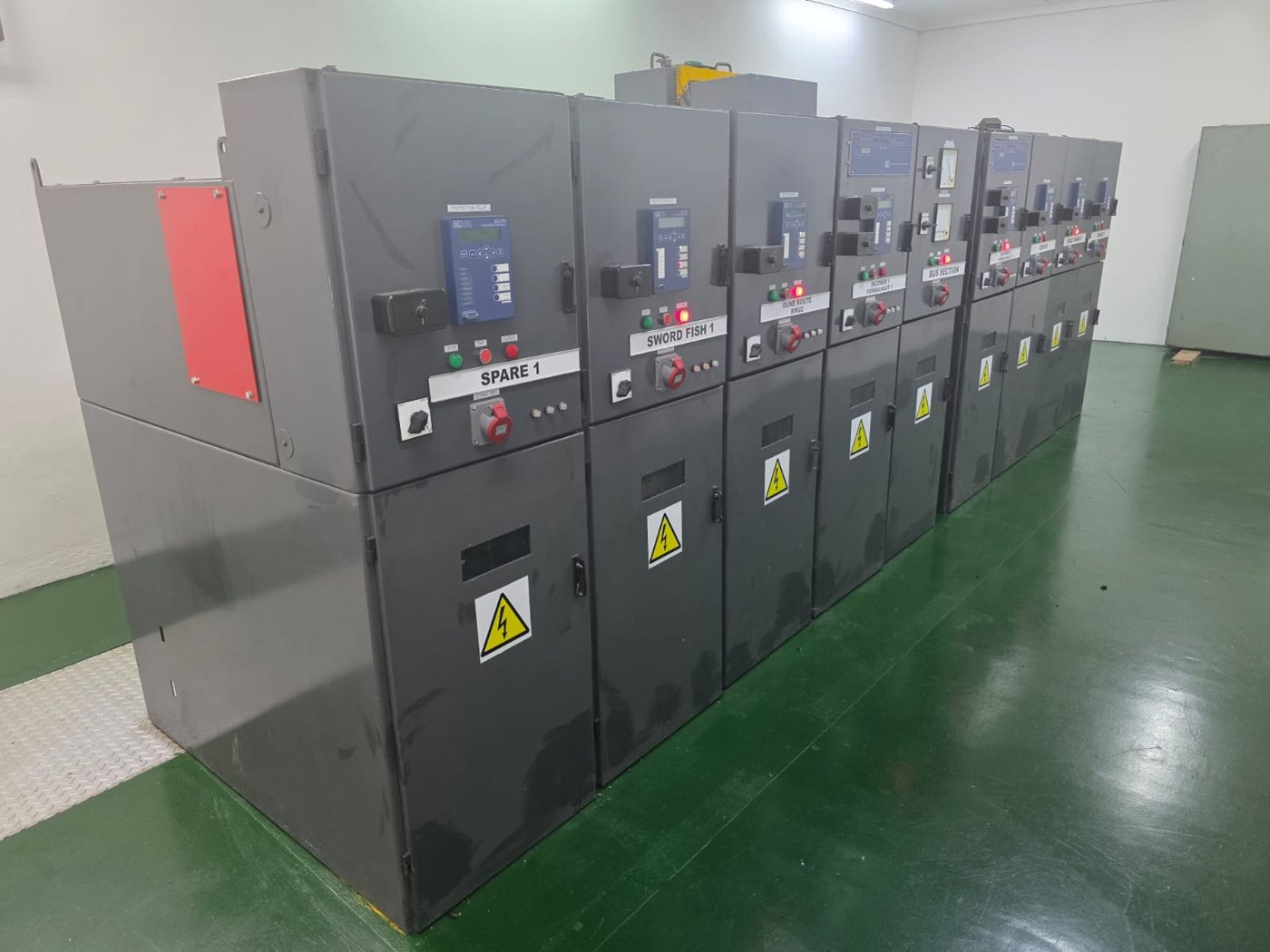 Completed J and P switchgear retrofit lineup in Richards Bay